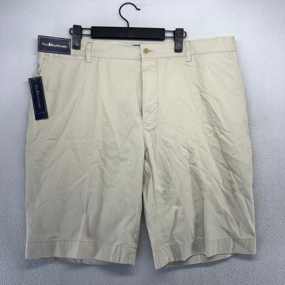 Vintage Ralph Lauren Shorts Mens 38 Beige Chino Classic Fit Cotton Deadstock